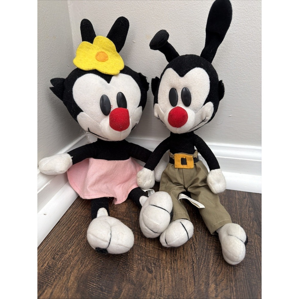 Vintage Animaniacs Yakko & Dot Plush 1995 Warner Bros ACE Stuffed Animal 12"